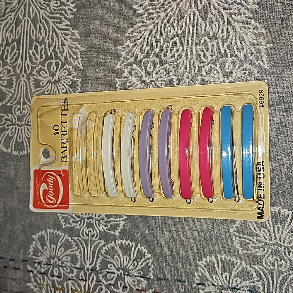 Vintage | 1982 Goody Brand Blue, Pink, Purple & White Barrettes